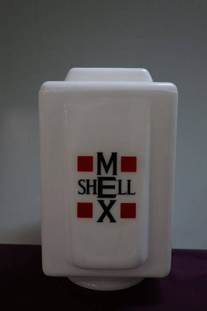 Genuine Glass Shell Mex Petrol Pump Advertising Globe 