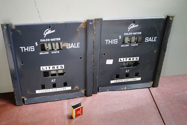 Genuine Pair of Gilbarco CMCMD Grey Enamel Face Plates 