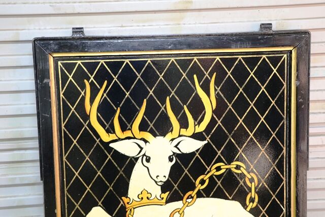 Hand Painted White Hart Double Sided Pub Sign 