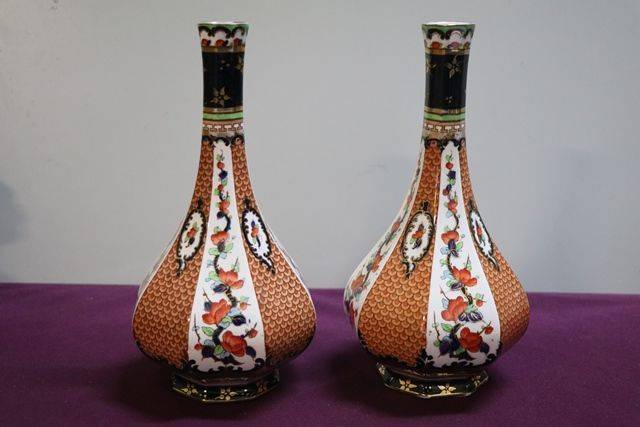 Keeling + Co Losol Ware Yeddo  Pair Vases C1930