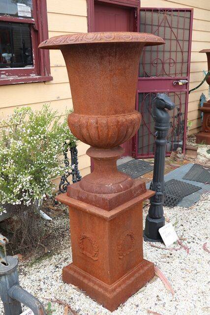 Large Cast Iron Romano Urn + Base 