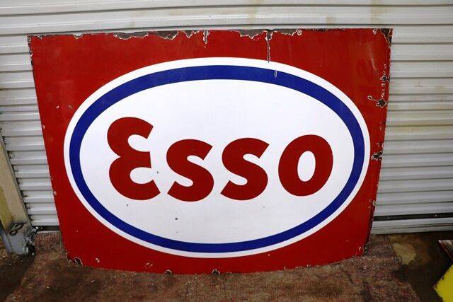 Large Vintage ESSO Enamel Advertising Sign 