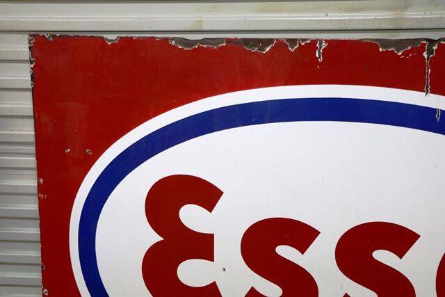 Large Vintage ESSO Enamel Advertising Sign 