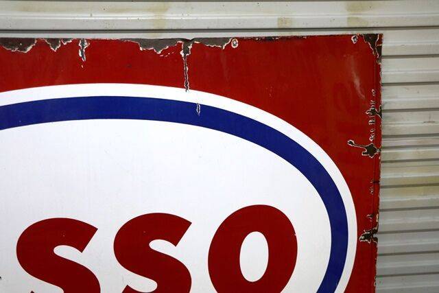 Large Vintage ESSO Enamel Advertising Sign 