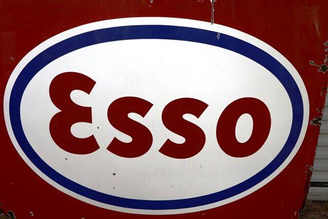 Large Vintage ESSO Enamel Advertising Sign 