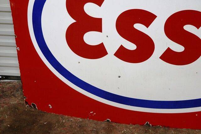 Large Vintage ESSO Enamel Advertising Sign 