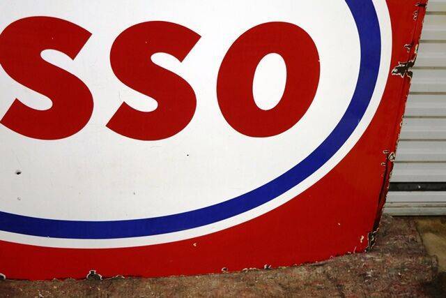 Large Vintage ESSO Enamel Advertising Sign 