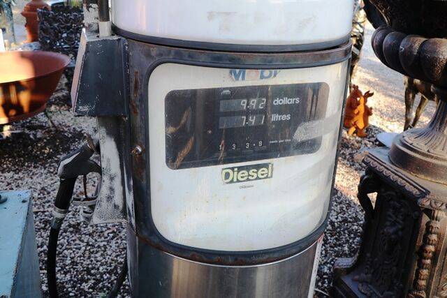 Late 1960and39s Gilbarco Round T1 Mobil Double Petrol Pump 