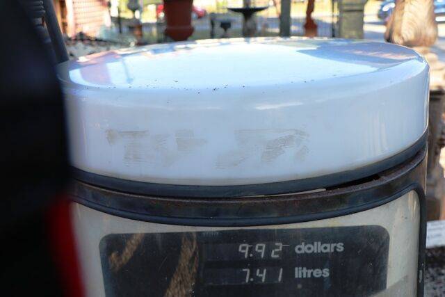 Late 1960and39s Gilbarco Round T1 Mobil Double Petrol Pump 