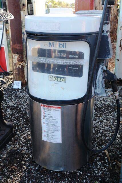 Late 1960and39s Gilbarco Round T1 Mobil Double Petrol Pump 