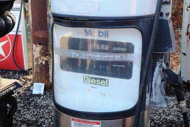 Late 1960and39s Gilbarco Round T1 Mobil Double Petrol Pump 