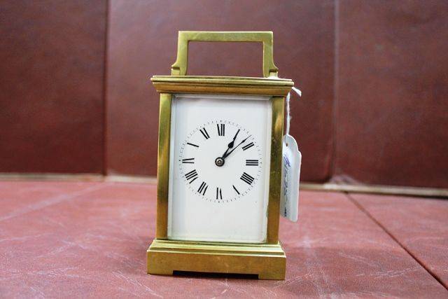 Late 19th Century Brass Carriage Clock With Striking Movement 