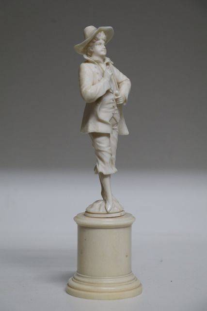 Late 19th Century French Carved Ivory Figure Of a Young man 