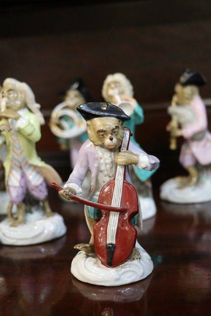 Late 19th Century Porcelain Monkey Band Figures 