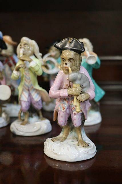 Late 19th Century Porcelain Monkey Band Figures 
