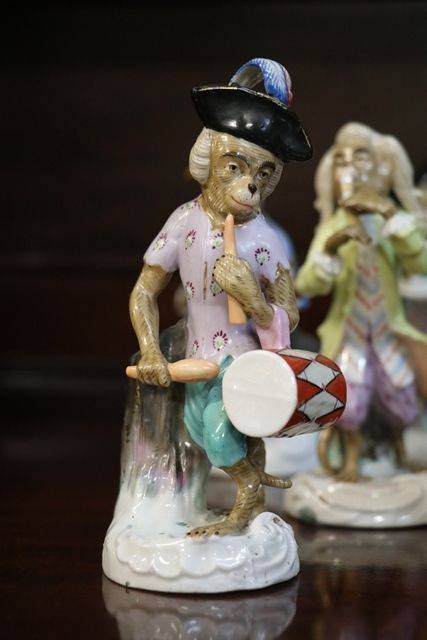 Late 19th Century Porcelain Monkey Band Figures 