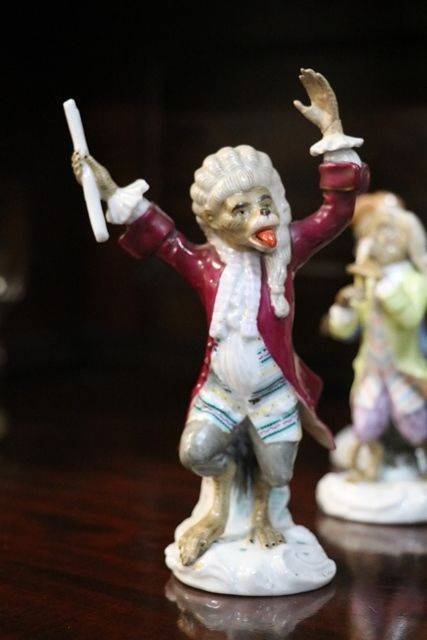 Late 19th Century Porcelain Monkey Band Figures 