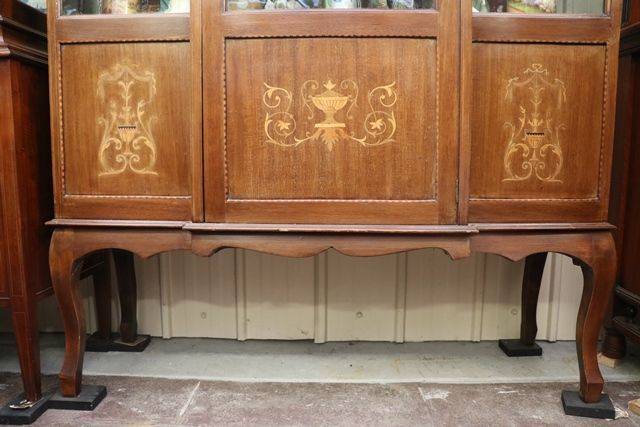 Late Victorian Inlayed Single Door Display Cabinet