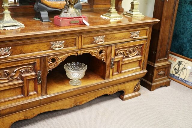 Late Victorian Pollard Oak Mirror Back Sideboard