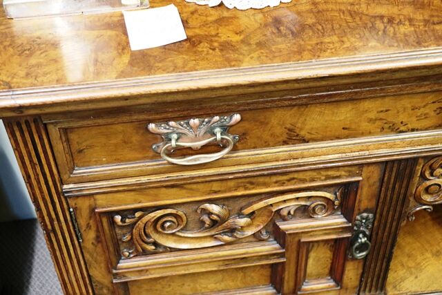 Late Victorian Pollard Oak Mirror Back Sideboard