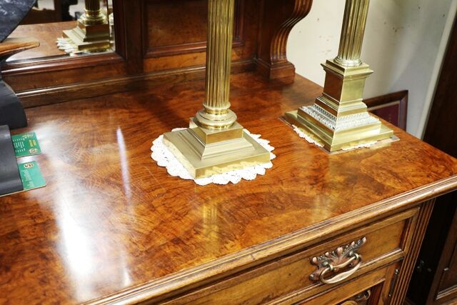 Late Victorian Pollard Oak Mirror Back Sideboard