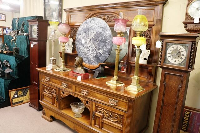 Late Victorian Pollard Oak Mirror Back Sideboard