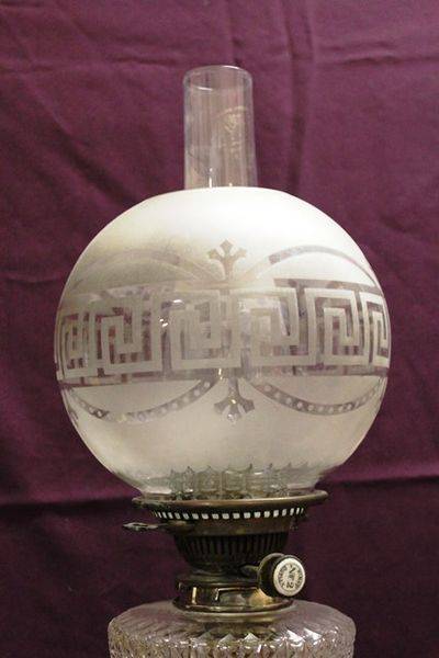 Late Victorian Silver Plated Double Burner Oil Lamp C1890