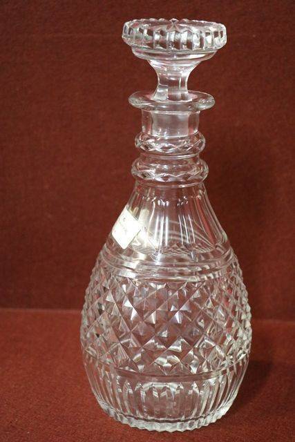 Late  Victorian Cut Glass Decanter C1890  1900 