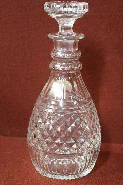 Late  Victorian Cut Glass Decanter C1890  1900 