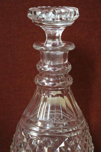 Late  Victorian Cut Glass Decanter C1890  1900 