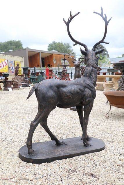 Life Like Cast Iron Stag SOLD AS PAIR