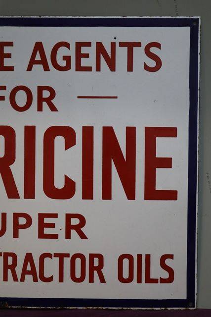 Lubricine Super Motor and Tractor Oils Agent Enamel Sign
