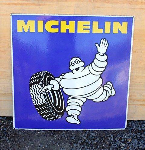 Michelin Pictorial Near Mint Double Sided  Enamel Sign