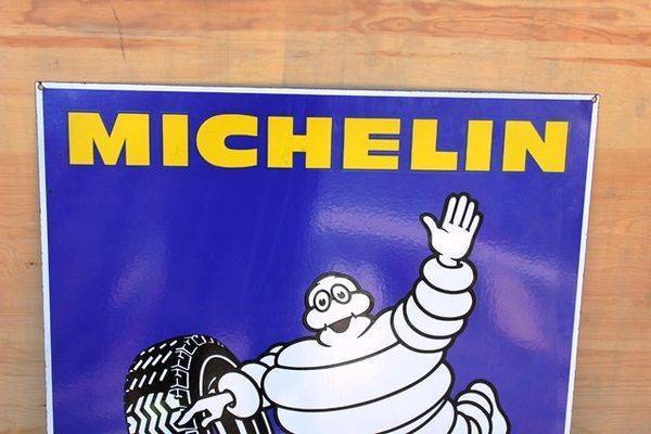 Michelin Pictorial Near Mint Double Sided  Enamel Sign