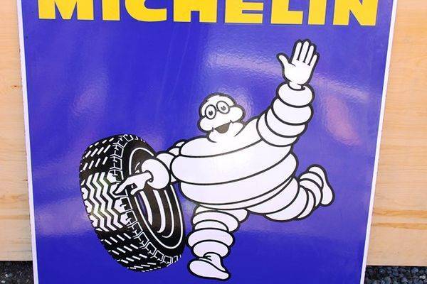 Michelin Pictorial Near Mint Double Sided  Enamel Sign
