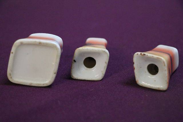 Miniature Fine China Gold Trimmed Salt And Pepper Shakers 