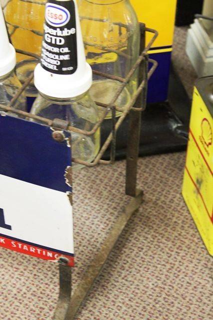 Original Esso Extra Motor Oil 10 Bottle Oil Rack