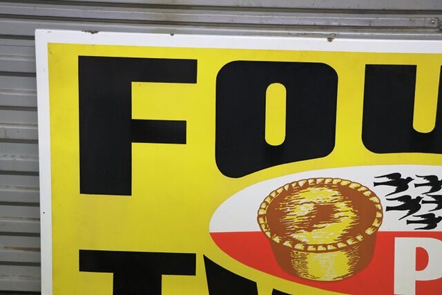 Original Four and Twenty Pies Enamel Advertising Sign 