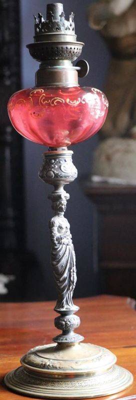 Pair Of 19th Century Candle Sticks Oil Lamps C1890 