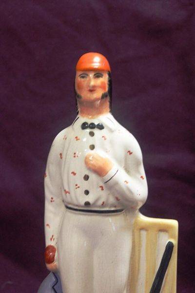 Pair Of 20th Century Staffordshire Joseph Guy Cricket Figures