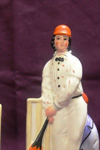 Pair Of 20th Century Staffordshire Joseph Guy Cricket Figures