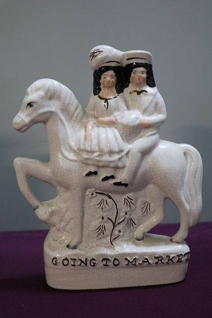 Pair Of C20th Staffordshire Figures  Going to Market and Returning Home 