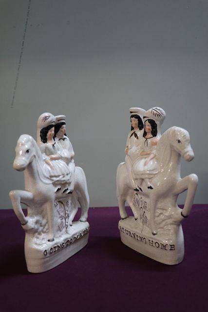 Pair Of C20th Staffordshire Figures  Going to Market and Returning Home 