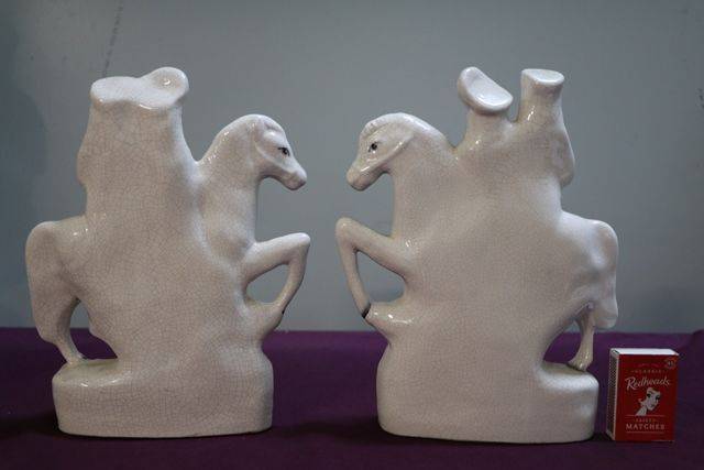 Pair Of C20th Staffordshire Figures  Going to Market and Returning Home 