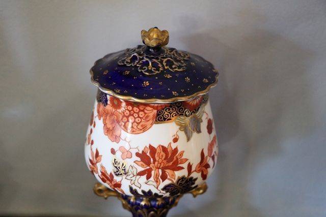 Pair Of Crown Derby Covered Vase Made In 1899 