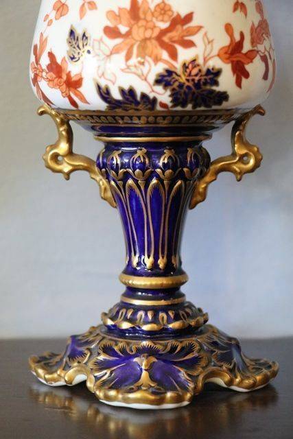 Pair Of Crown Derby Covered Vase Made In 1899 
