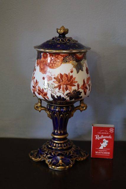 Pair Of Crown Derby Covered Vase Made In 1899 