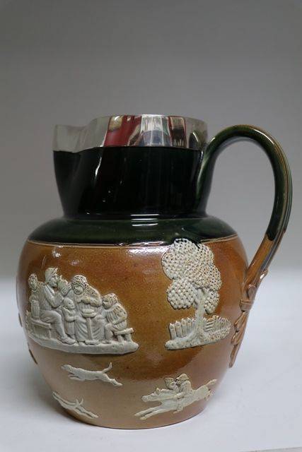 Pair Of Doulton Silver Rim Jug Sheffield C191011 