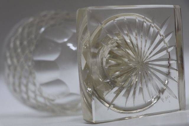 Pair Of Early C19th Cut Lead Glass Covered Bowls  