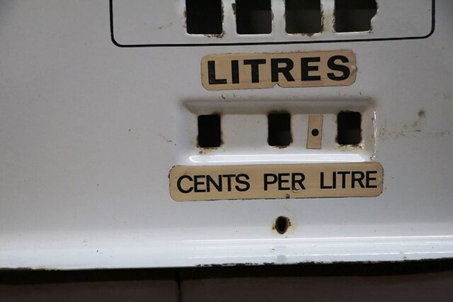 Pair of Genuine Gilbarco Double Enamel Face Plates 